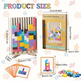 Holz Stapelspiel Tetris, Holzpuzzle Tetris, Tetris-Spiel aus, Tetris holzspiel, Wooden Stacking Puzzle Toy, Holzpuzzle 3D Tetris, Montessori-Spiele 2 3 4 5 6 Jahre, Lernspielzeug, Geschenk für Kinder