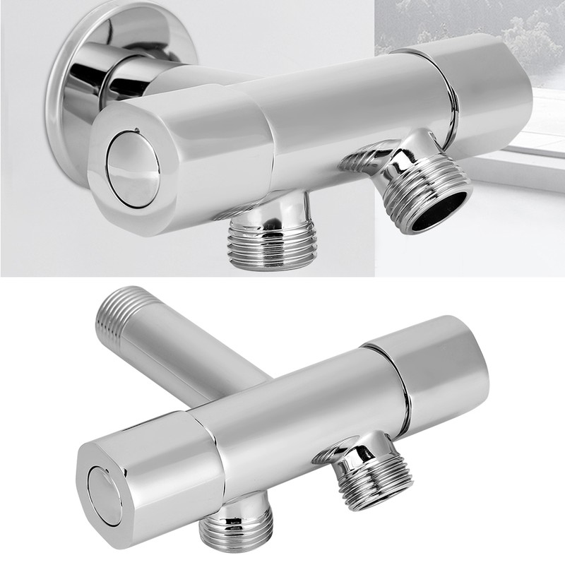 G1/2in Thread Brass 1 Inlet 2 Outlet Angle Valve ThreeWay