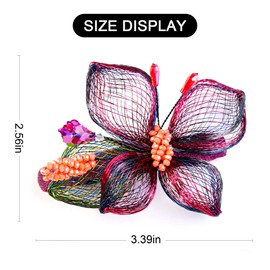 Mistofu 3.93Inch DIY Copper Wire Metal Hand-woven High-level design Barrettes Elegant Hair Accessories, Gifts for Women Girls (red)