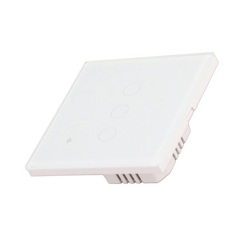 White 3 Gang WiFi Smart Switch APP Remote Control Touch