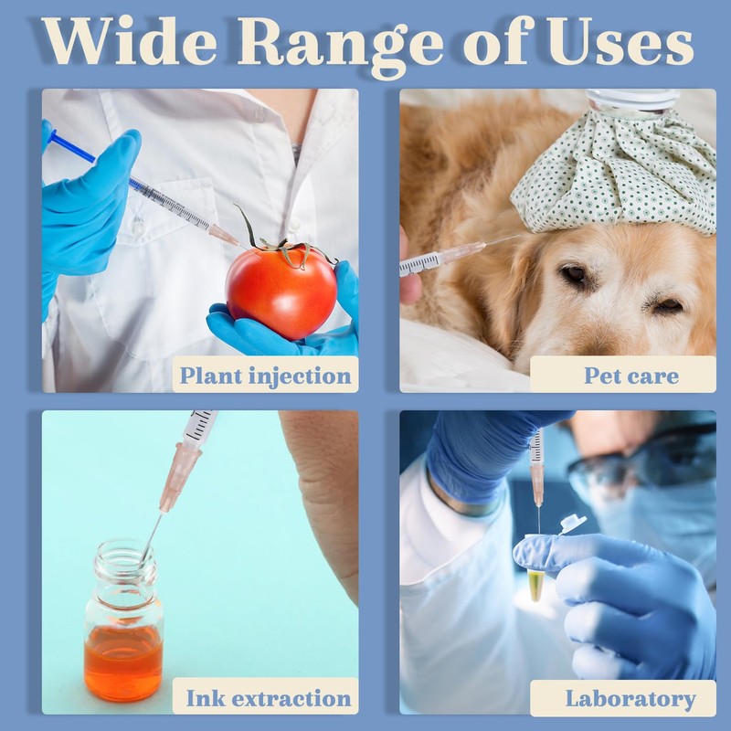 Jiaxix 1ml 26 G 1/2inch Lab Supplies 100Pack Individually Packaged