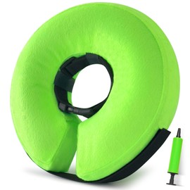 Inflatable Dog Cone Collar, Cone for Dogs to Stop Licking, Donut Collar After Surgery, Soft Dog Cone Alternative, Cones Collar for Small Medium Large Dogs (Green, L (Neck 13"-18"))