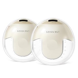 KISSBOBO K5 Electric Breast Pump, Wearable Electrical Pump, Hands Free 19 Levels 4 Modes, Leak-Proof Design, 280mmHg Strong Suction, Low Noise Breasts Pumps (Beige 2 pcs)
