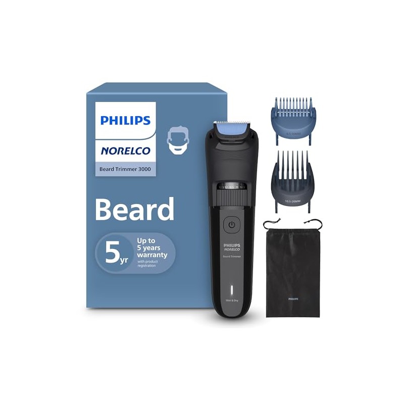 Recortadora de Barba Norelco Philips 3000, 40 Dial de Precisión
