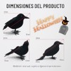 Decoración de Cuervos Artificiales Negros para Halloween, Set de 6