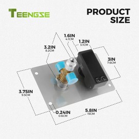 TEENGSE Fire Pit Gas Burner Spark Ignition Kit Indoor Outdoor Flame Fail Safe Valve, Gas Control Kit Push Button Ignition Upgrade Rotary Button Control Valve Integrated Stainless Steel Control Panel