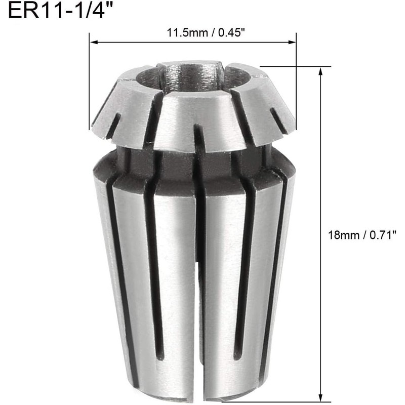 TOP-VIGOR ER11 1/4 inch Spring Collet, High Precision Clamping Collet