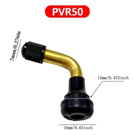 XINYUICEAN Válvula para Neumáticos, 10 Piezas Vástago de Válvula de Neumático, PVR-50 Sistema de Presión de Neumáticos, Vástago de Válvula Doblado en ángulo de 45 Grados, para Motocicleta Scooter ATV