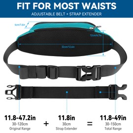 Gisdanchz Fanny Pack Waist Bag for Men Women, Slim Small Fanny Packs Waist Pack Bag with Extender Waterproof Crossbody Bum Bag Phanny Pack for Hiking Running Travel Jogging, Peacock Green