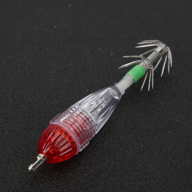 Luminous Squid Jig Hooks Red Light Color LED Fishing Lures