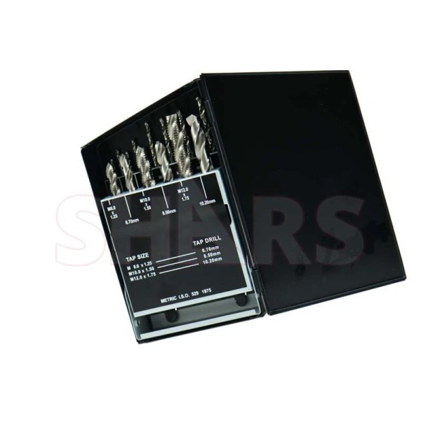 Shars Tool 18pcs M2.5x0.45 to M12x1.75 2.05 to 10.2MM HSS