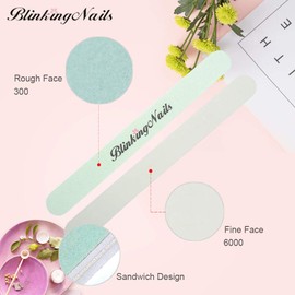 BlinkingNails Fine Nail Buffer File Pad für Nägel Fine Nail Polisher Sanding File Block Smooth and Shiny Natural Nails 300/6000 Sponge Nail Files and Buffers Filets and Tupfer für Schwammnägel