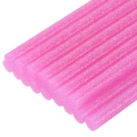 sourcing map 16pcs Mini Hot Glue Gun Sticks 7mm x 100mm Small Glue Sticks for Glue Gun, Glitter Pink