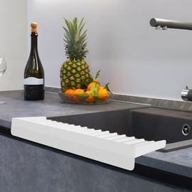 LucyPhy Silicone Sink Edge Protector Kitchen Sink Splash Guards Countertop Protector for Kitchen Sink for Kitchen Bathroom (Transparent, 14inch with Suction Cup)