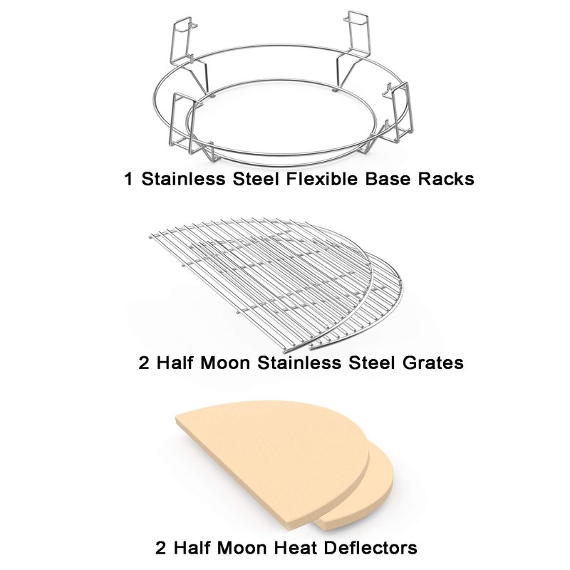 onlyfire Barbecue Cooking Grate System Grilling Accessory for Weber 22"