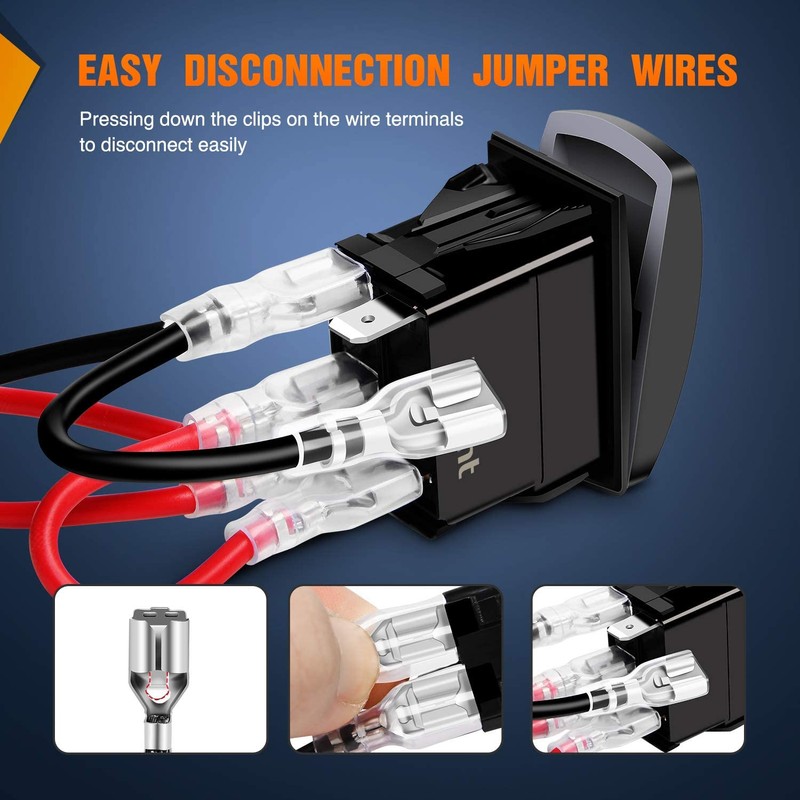 Gebildet 5-Pin Laser On/Off LED Light, 20A/12V, 10A/24V Switch Jumper