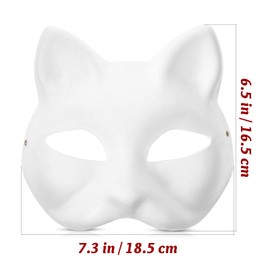 WRITWAA 20pcs Cat Mask White Mask Animal Mask DIY Mask Party Mask Blank Hand Painted DIY Mask White Paper Masquerade Cosplay