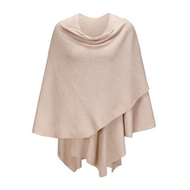 Spicy Sandia Shawl Wraps for Women Knit Poncho Travel Scarf Elegant Ruana Cape Sweater for Fall Winter Camel