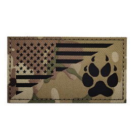 Parche táctico con diseño de pata de oso infrarrojo infrarrojo, con diseño de bandera estadounidense, camuflaje, extraíble, reflectante, para chaleco, chamarra y bolsas, mochilas (1)