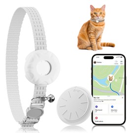 Cat Tracker with Cat Tracker Collar, Mini GPS Tracker, Lightweight Pet Trackers, No Subscription No SIM Card Required, Trackers Finder Tag for Vehicles, Pets, Kids, Longer Battery Life, White
