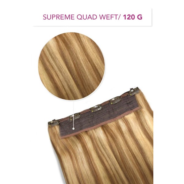 cliphair Butterscotch Blonde (#10/16) Supreme Quad Weft One Piece Clip In Hair Extensions, 18"