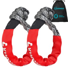 Soft Shackle Synthetic Rope, Set of 2, 4.3 inches (11 mm) x 19.7 inches (50 cm), 16,330 kg, Breaking Strength, Synthetic Fiber, High Strength, General Purpose Towing, Storage Bag Included, Offroad,