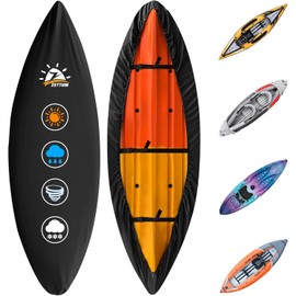 Kayak Cover 9.5 FT - 600D Heavy Duty & Waterproof Canoe Cover for Outdoor Storage, Fade-Resistant Accessory for Paddle Board, SUP, and Boat (Fit 9ft - 9.5ft)