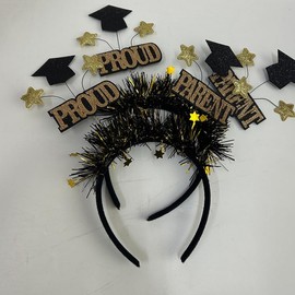 Healifty Graduation Headband with Star Decoration Proud Parent Graduation Hairband for Ceremony Party and Celebrations Graduation Headwear Accessory