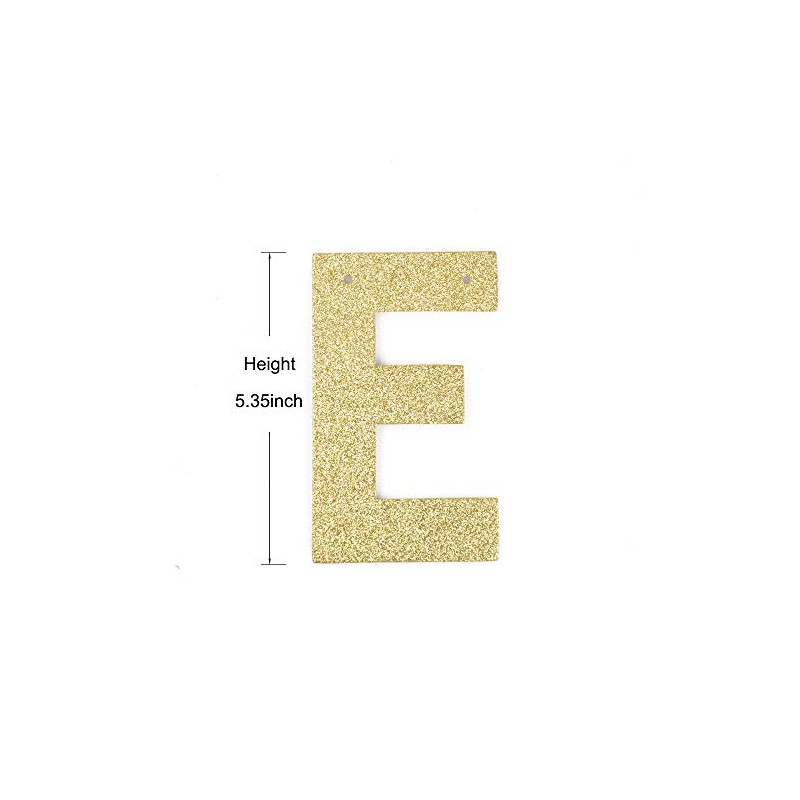 Foreva Eva Gold Glitter Paper Banner, Wedding/Engagement/Valentine's Day Party Decor,