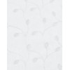 Decorative Sheer Fabric Shower Curtain for Bathroom: White Embroidered Botanical