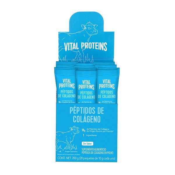 Vital Proteins Bovino, Péptidos de Colágeno, Sin Sabor, Caja con