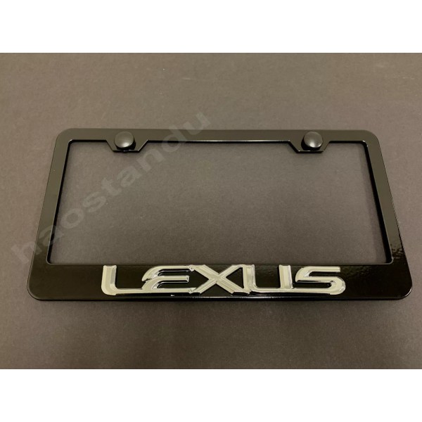 License Plate Frame Shop 1xLexusSTYLE 3D Emblem BLACK Stainless License
