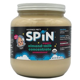 Wilderness Poets SPiN, Organic Almond Milk Concentrate (Unsweetened) - Make Almond Milk or Non-Dairy Creamer for Coffee, Tea, Lattes, Smoothies and Vegan Desserts (64 Ounce - 4 Pound)