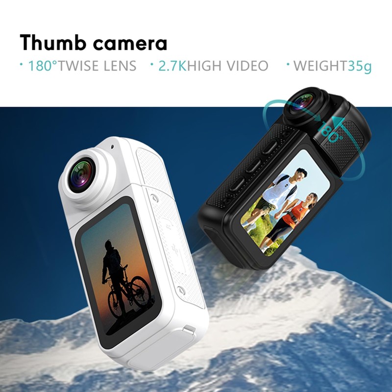 1.47 Inch 2.7K 180 Action Camera, 2.7K POV Recording, Magnetic
