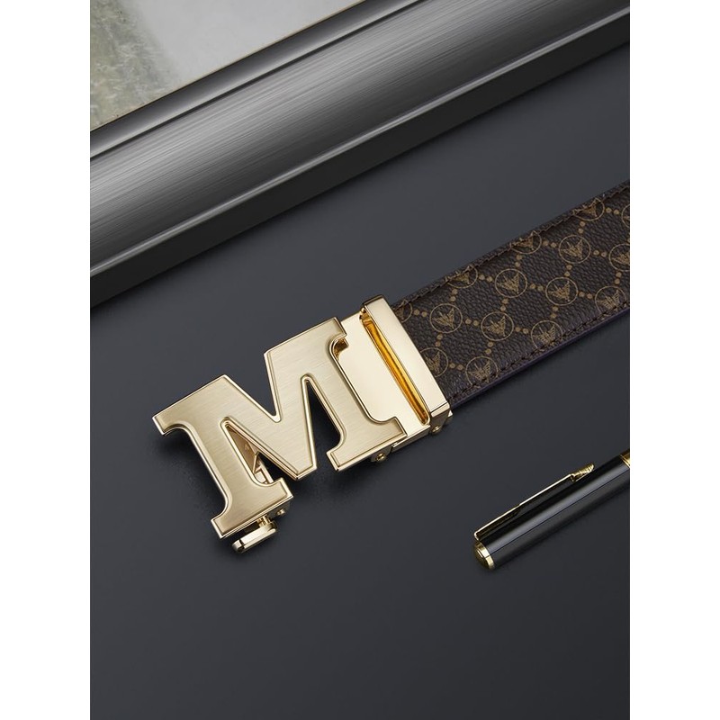 VANNANBA Letter M Belt for Men，Luxury Stylish Designer Belts with