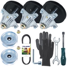 FULAIGE 3 Pack Pre-Greased 918-06978 Spindle Assembly with 756-05034A Pulley 954-04329A Belt Replaces 618-06978 for Cub Cadet RZT-L54 KH RZT-LX54 KW RZT-L54 KW RZT-S54 KH ZT1-54 KH RZT-SX54KW Tractors