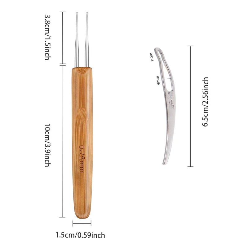 AUGSUN Dreadlock Crochet Hook Tool,Braid Hair Dreadlocks Needle Weaving Crochet