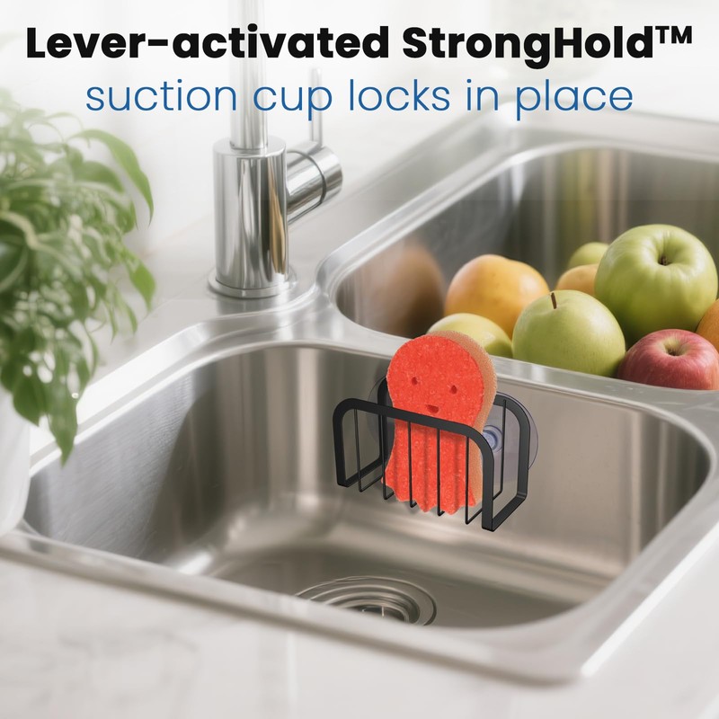 HLOOL Sponge Holder for Kitchen Sink with Suction Cups, Kitchen