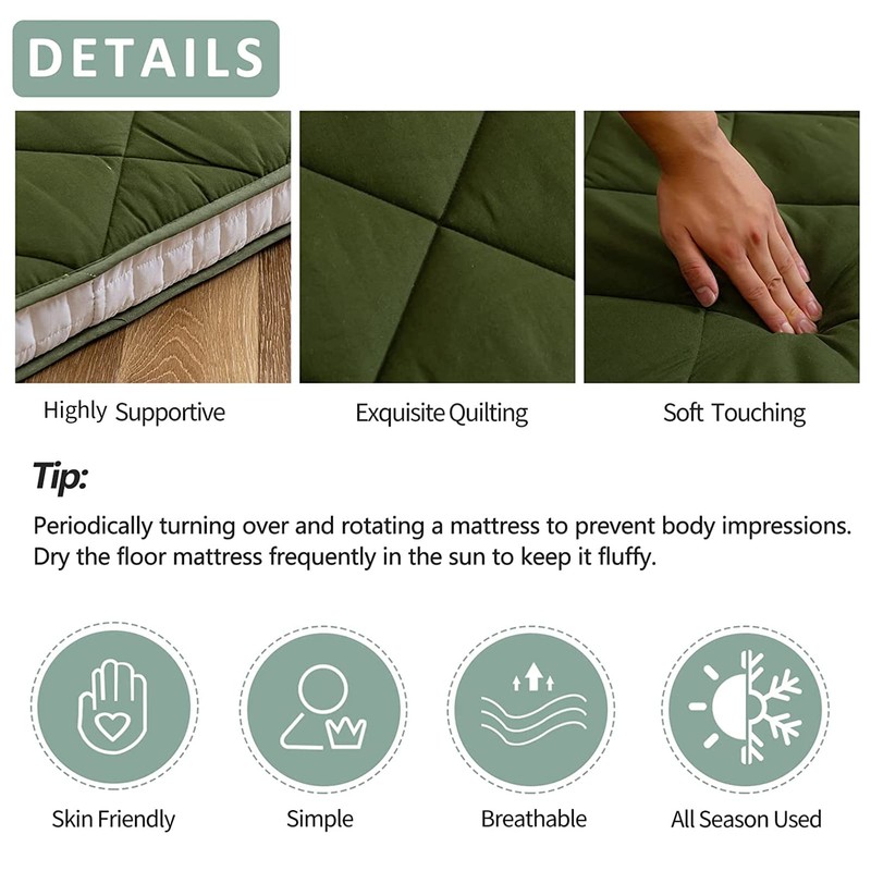 MAXYOYO Japanese Floor Futon Mattress, Extra Thick Mattress Topper Twin