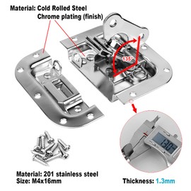 GBGS 8 Pack Recessed Road Case Latch,4" x 4-1/4",Spring Loaded Recessed Butterfly Twist Latch for Flight Case,PA DJ Rack Equipment