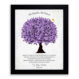 Lucky Tusk Mi Madre Mi Hero, Spanish, Gift For Mother's Day, Purple Tree, Thank You Gift For Mom #LT-1549,