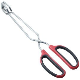 HINMAY Stainless Steel Scissor Tongs with Comfort-Grip Handle 12-Inch