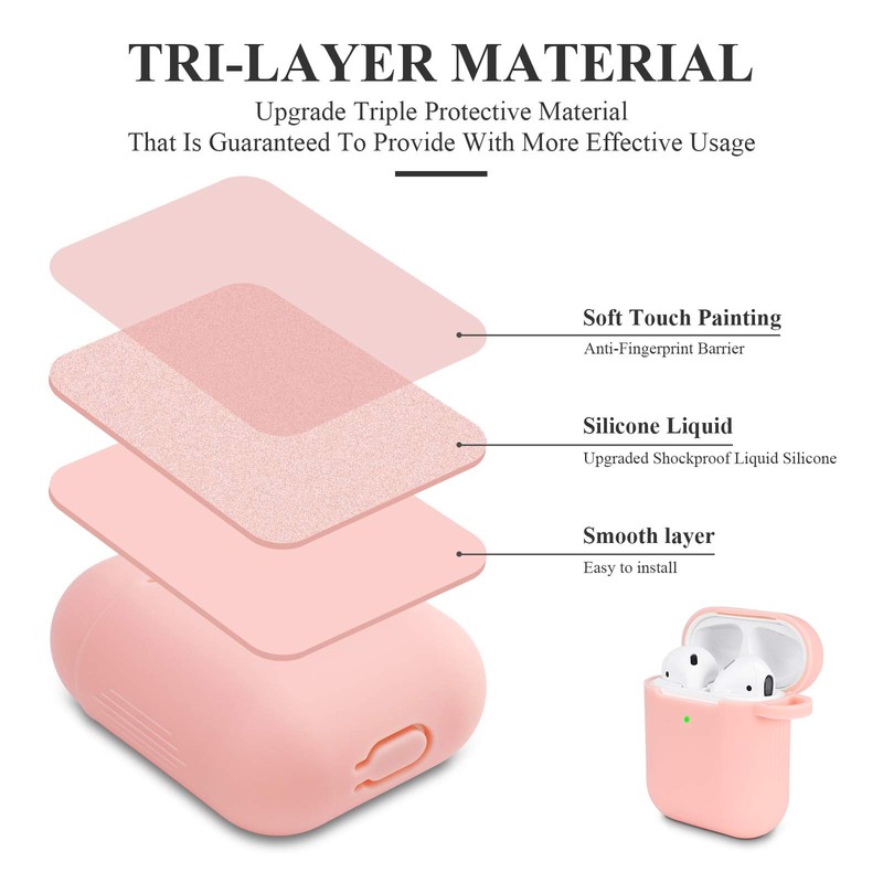 AKABEILA protective case compatible with Airpods [front LED visible and