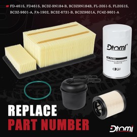 Oil Filter & Fuel Filter & Air Filter kit Compatible With Ford Vehicle 2011-2016 F250 F350 F450 F550 Super Duty, F650 F750 6.7L Powerstroke V8 Diesel Engines Replace# FA1902 FD4615 FL2051S FL2124S