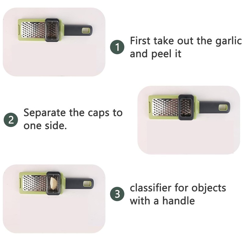 Stainless Steel Handheld Garlic & Ginger Grater - Ergonomic Zester,