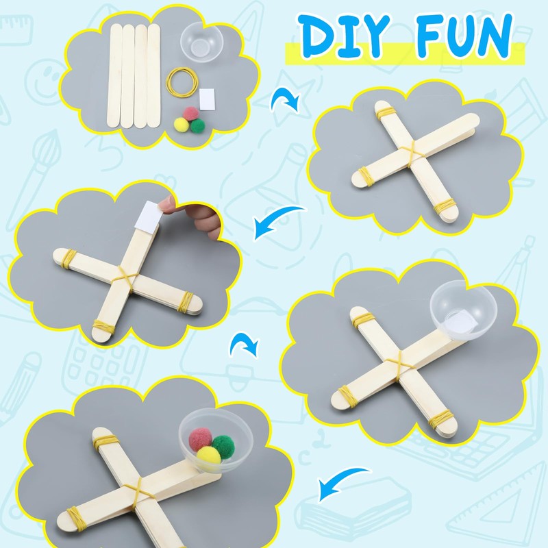 Foilswirl 24 Sets Stem DIY Catapult Craft Kit Craft Stick