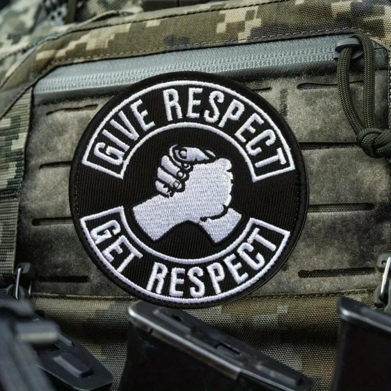 Give Respect-Get Respect Morale Meme Patch Embroidered Backpack Hook Loop