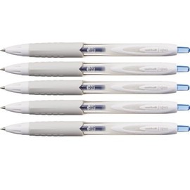Uni-Ball Signo 307 Retractable Gel Ink Pen, Ultra Micro Point 0.38mm, Blue Ink, UMN-307-38, Value Set of 5