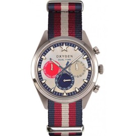 Oxygen Long Island 40 Unisex Quartz Watch with Silver Dial Analogue Display and Multicolour Nylon Strap