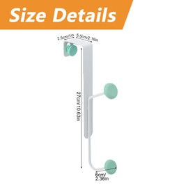 MOROBOR Over The Door Hooks, 2pcs Coat Hooks Hat Rack Adjustable Over Door Hangers Hooks with Sponge for Living Room Bathroom Bedroom Kitchen(White)